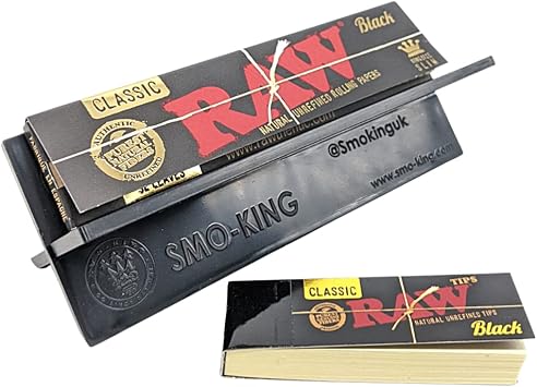 SMO King Ultimate Tabler X Stand Plus Black raw King Size Slim Vegan Classic Paper Plus Tips Roach raw Skins Bundle Gift Set