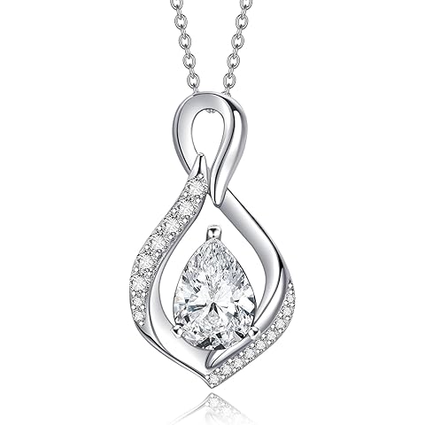 AENEAS Infinity Birthstone Necklace for Women Sterling Silver Infinity Teardrop Pendant Forever Love Jewelry Gift for Birthday Anniversary Christmas