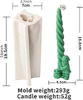 Vista 14 de Christmas Spiral Taper Candle Mold, Long Twisted Silicone Candle Mold, Christmas Pillar Candle Mold for Candle Making, Xmas Home Decor (Deer)