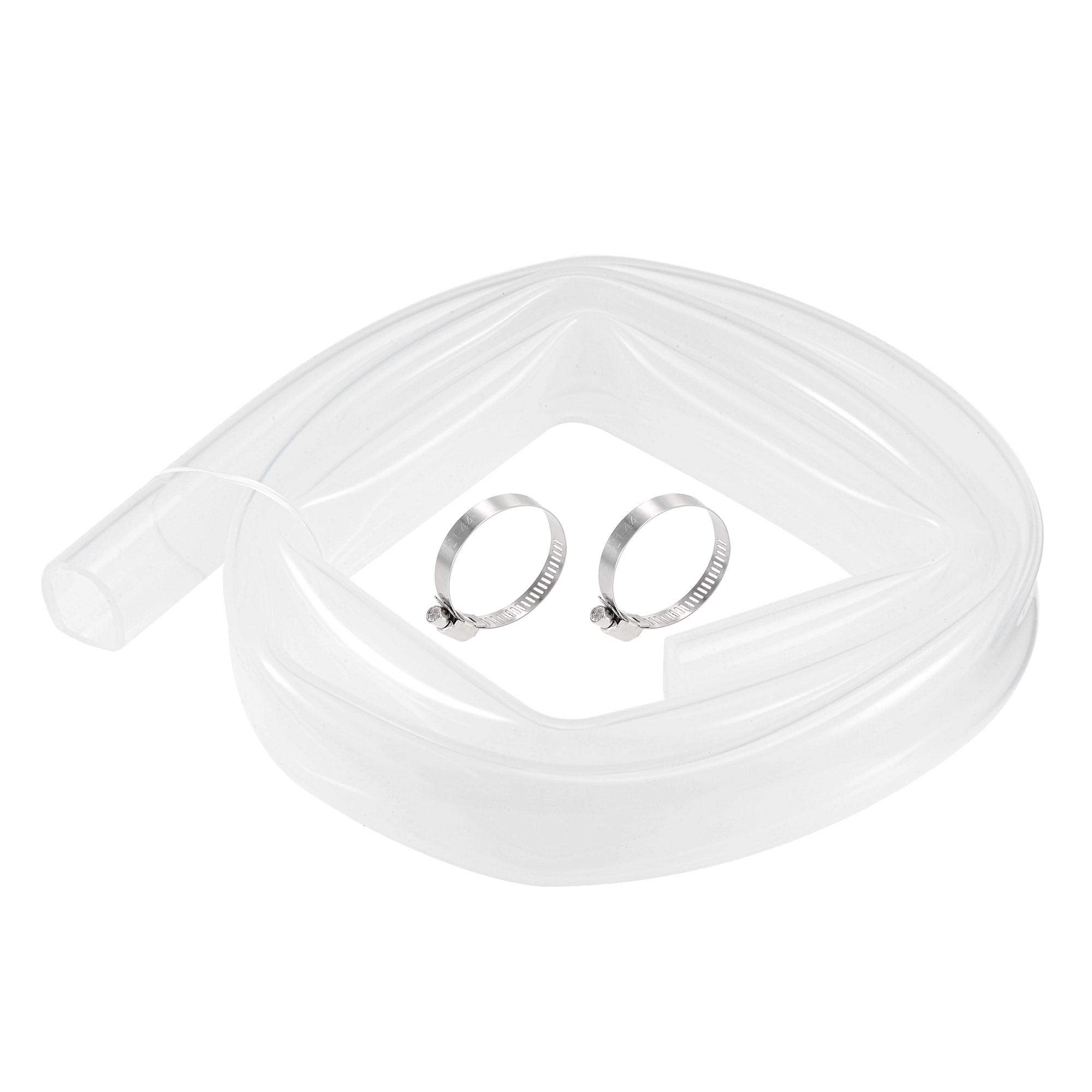 uxcell Silicone Tubing 25mm(1") ID 31mm(1 1/4") OD 5ft(1.5m) Silicone Rubber Tube Air Hose Water Pipe Clear with Clamps