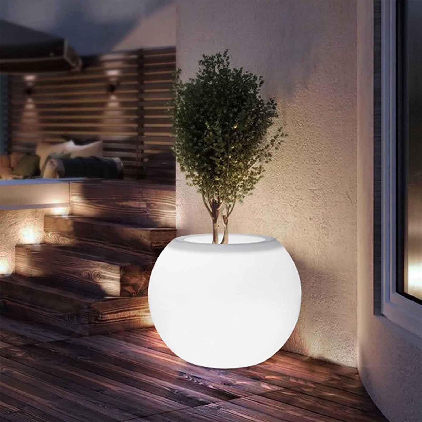Wiederaufladbarer Blumentopf mit Fernbedienung, wasserdicht, farbwechselnd, beleuchteter Übertopf für drinnen und draußen, 16 Farben, Garten, Balkon, Terrasse, Dekoration, Solartopf, Alternative