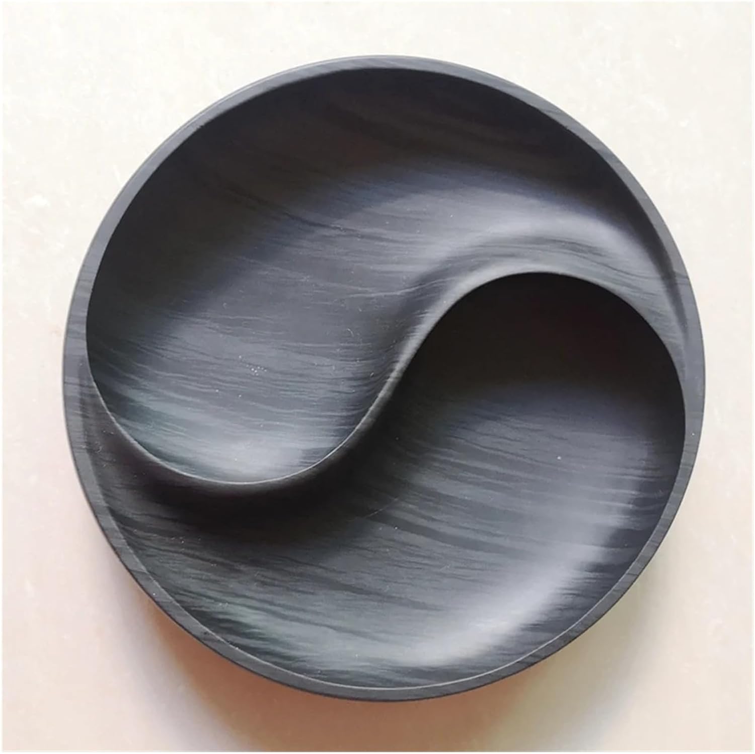 Big Size Round Tai Ji Ba Gua Inkstone Natural Stone Ink Slab She Yan Grinding Inkwell