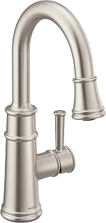 Moen 6260SRS Belfield One-Handle Pulldown Bar Faucet with Power Clean Featuring Reflex, Stainless
