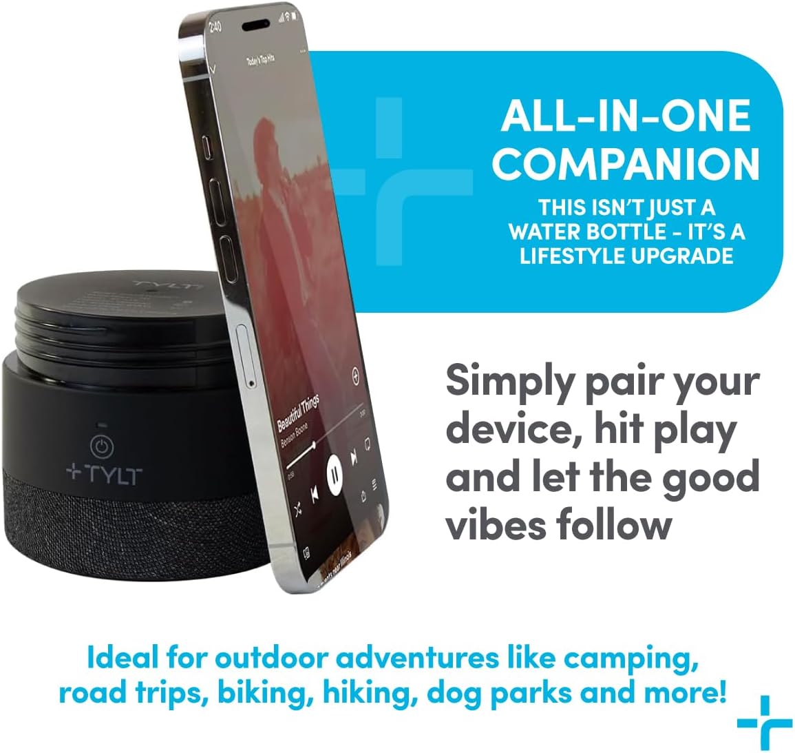 Phone wirelessly charging on TYLT speaker base