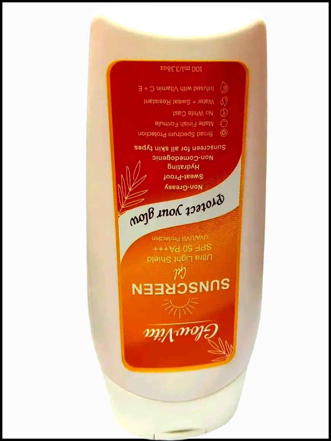 Ayurvedic Sunscreen Gel with SPF 50+ Gel | PA++++ Broad Spectrum UVA UVB Protection | Non Greasy, No White Cast | Anti acne, anti-Tan & Glow Boosting, non-comedenogeic | Herbal Sunblock for All Skin Types, 100ml