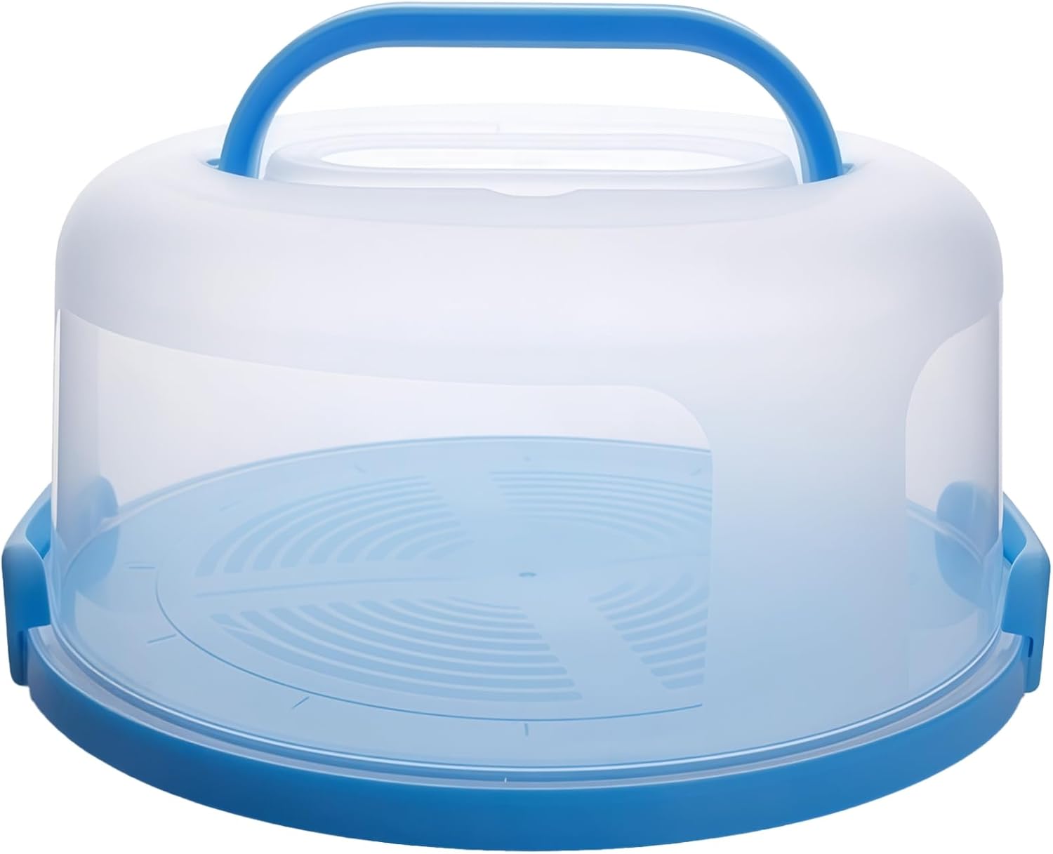 Cake Carrier Plastic Tall, Clear Portable Bakery Box, 10 in / 25.4 Cm with Lid and Handle, Pie Holds 10 in / 25.4 Cm Round Cake, Reusable Base Washable with, Includes Latches Sturdy