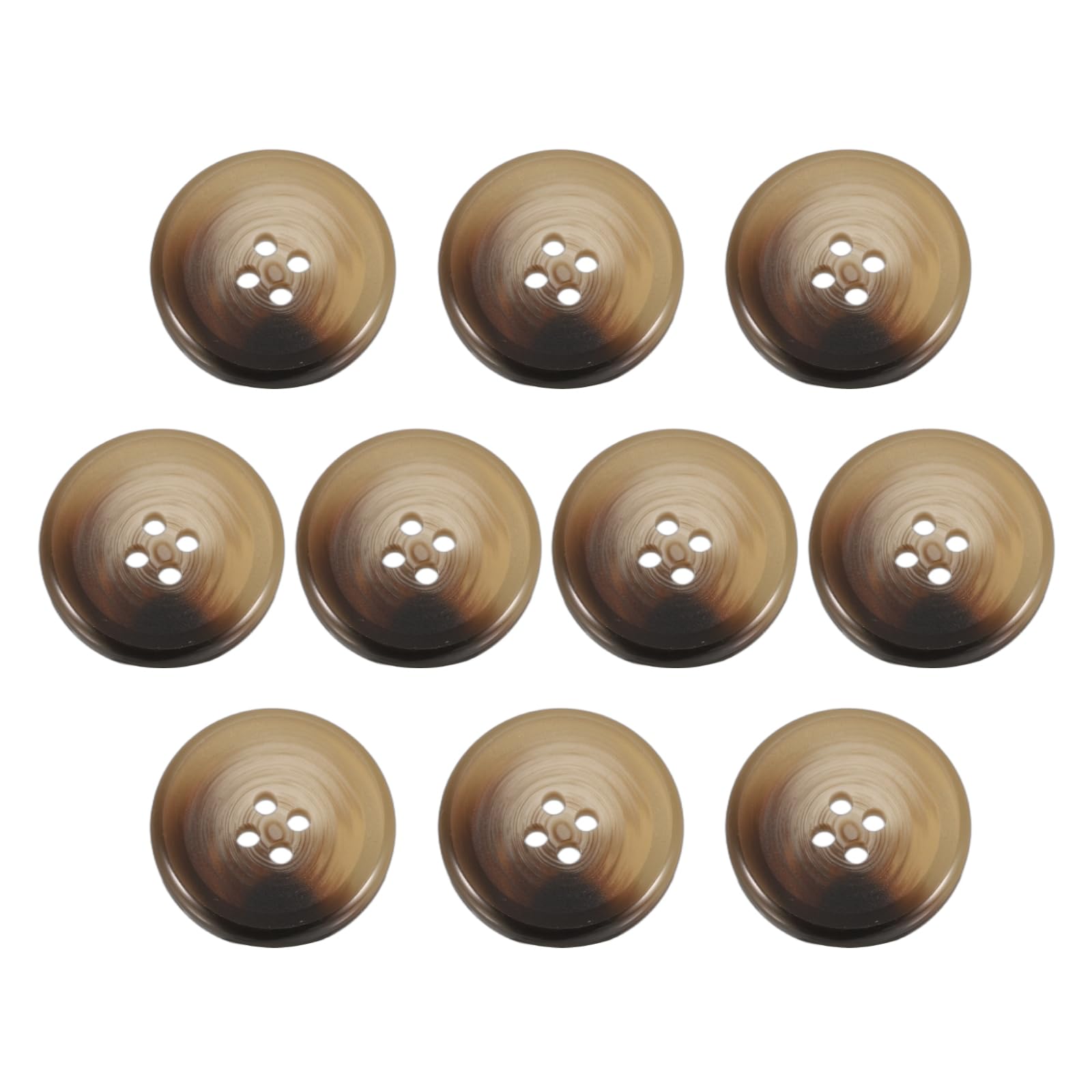 sourcing map 10pcs Resin Sewing Button, 25mm 1-Inch 4 Holes Round Pattern Flatback Buttons for Coat, Suits, Clothes Garment & DIY Crafts, 1#Coffee Brown