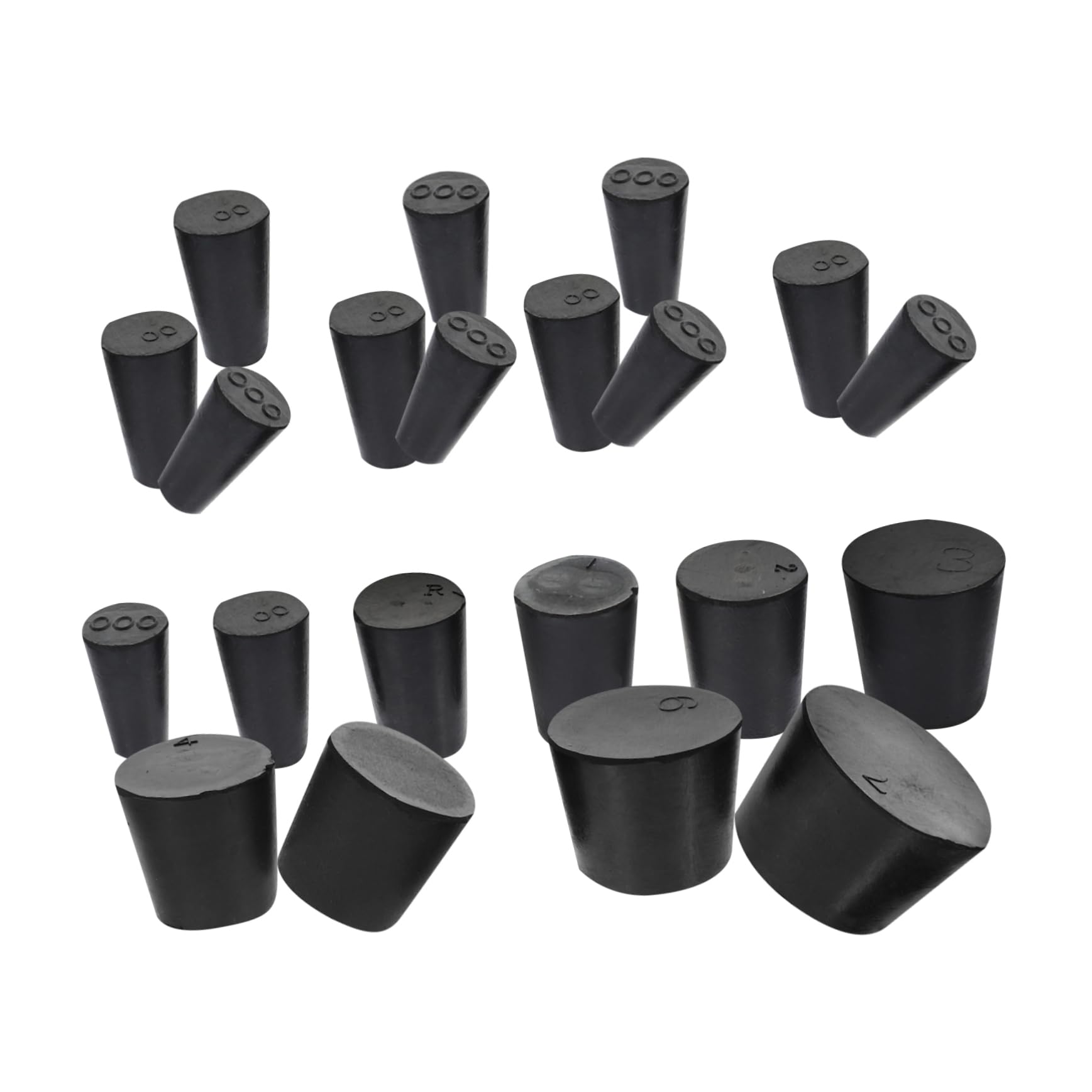 Zerodeko 5 Series Tapón De Goma De Enchufe De Laboratorio Piezas De Repuesto De Laboratorios Tapones De Tapón Tapones De Laboratorio Tapón De Sellado Enchufar Caucho Negro 27 Piezas X 5