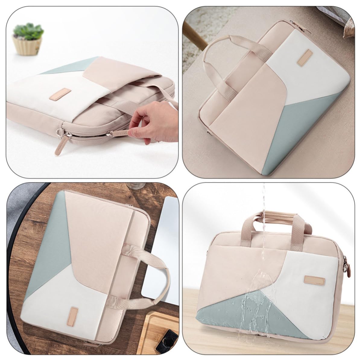 GALPADA Bolso de Mano para Ordenador Portátil 15, 6 Pulgadas Khaki