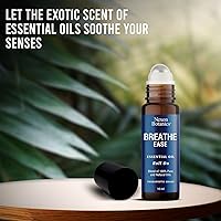 Vista 2 de Breathe Ease - Aceite esencial roll-on Blend de 0.3 fl oz, aceite esencial Breathe Easy roll-on - Mezcla de aceite puro de eucalipto, menta y romero