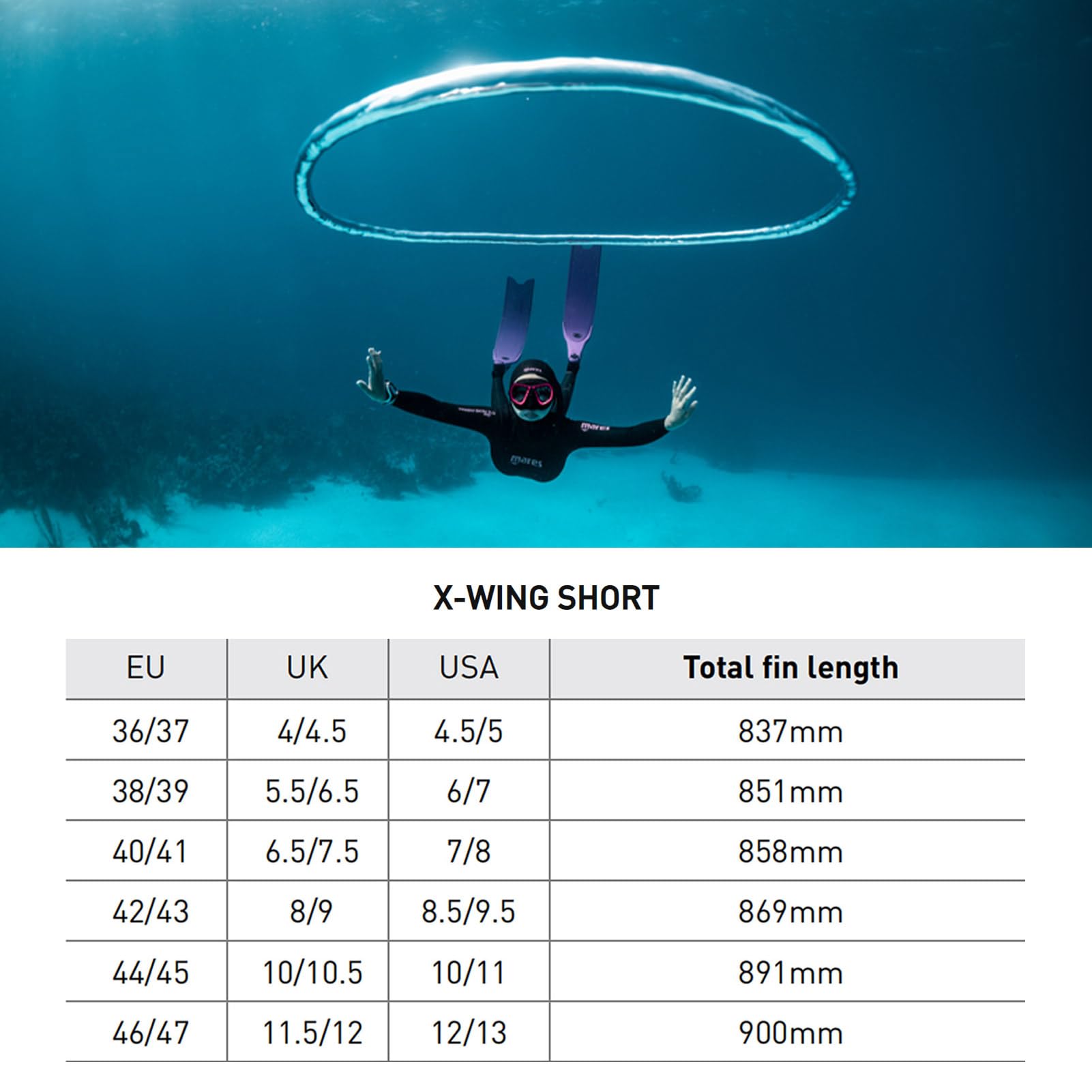 Mares Fins X-Wing Short 420421042BLBL