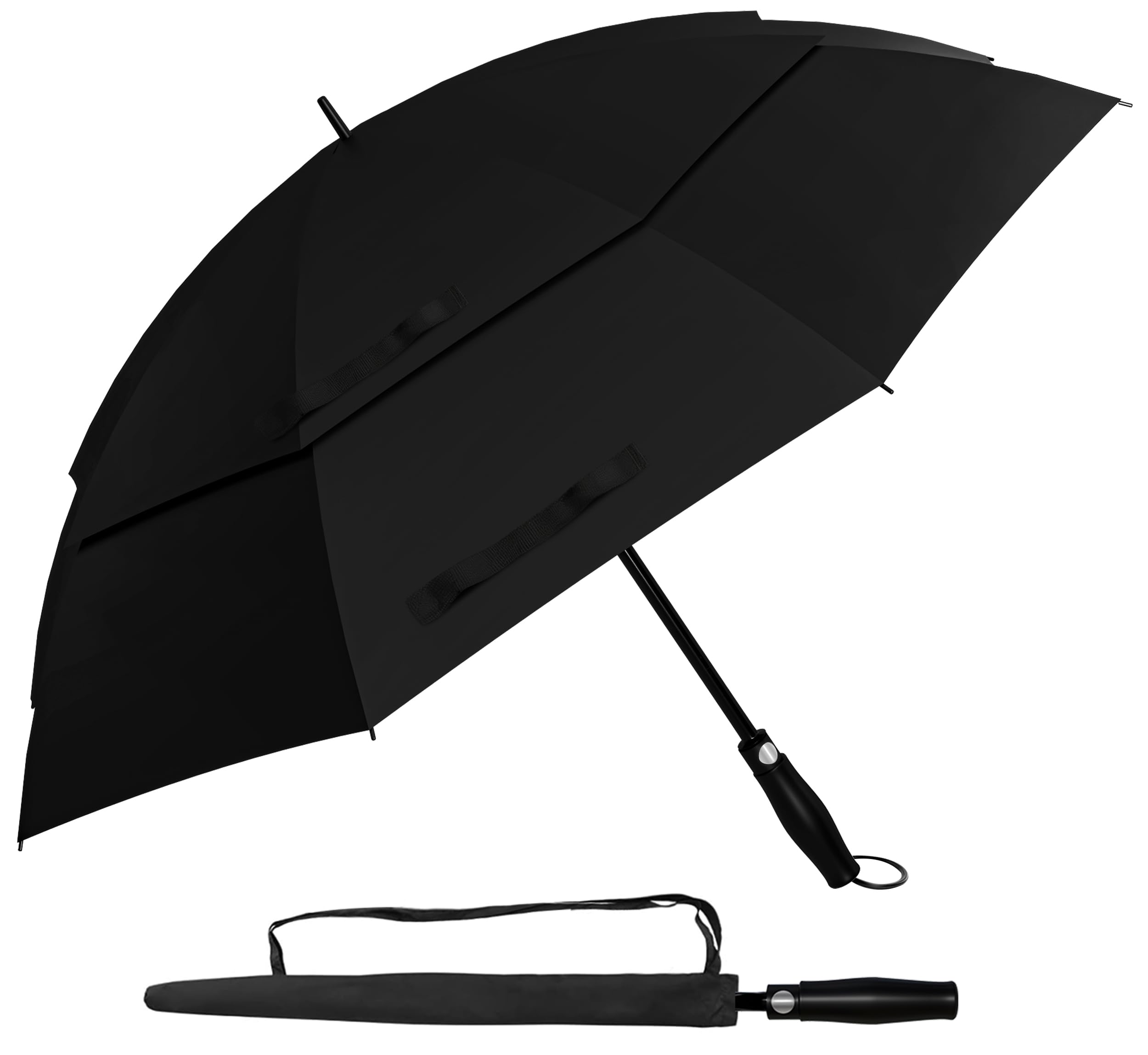 Utopia Home Golf Umbrella Windproof and Rainproof 62 Inch Large Umbrella, Double Canopy Vented, Automatic Open, Sun Protection Heavy Duty Stormproof Umbrella with Padded Foam Handle