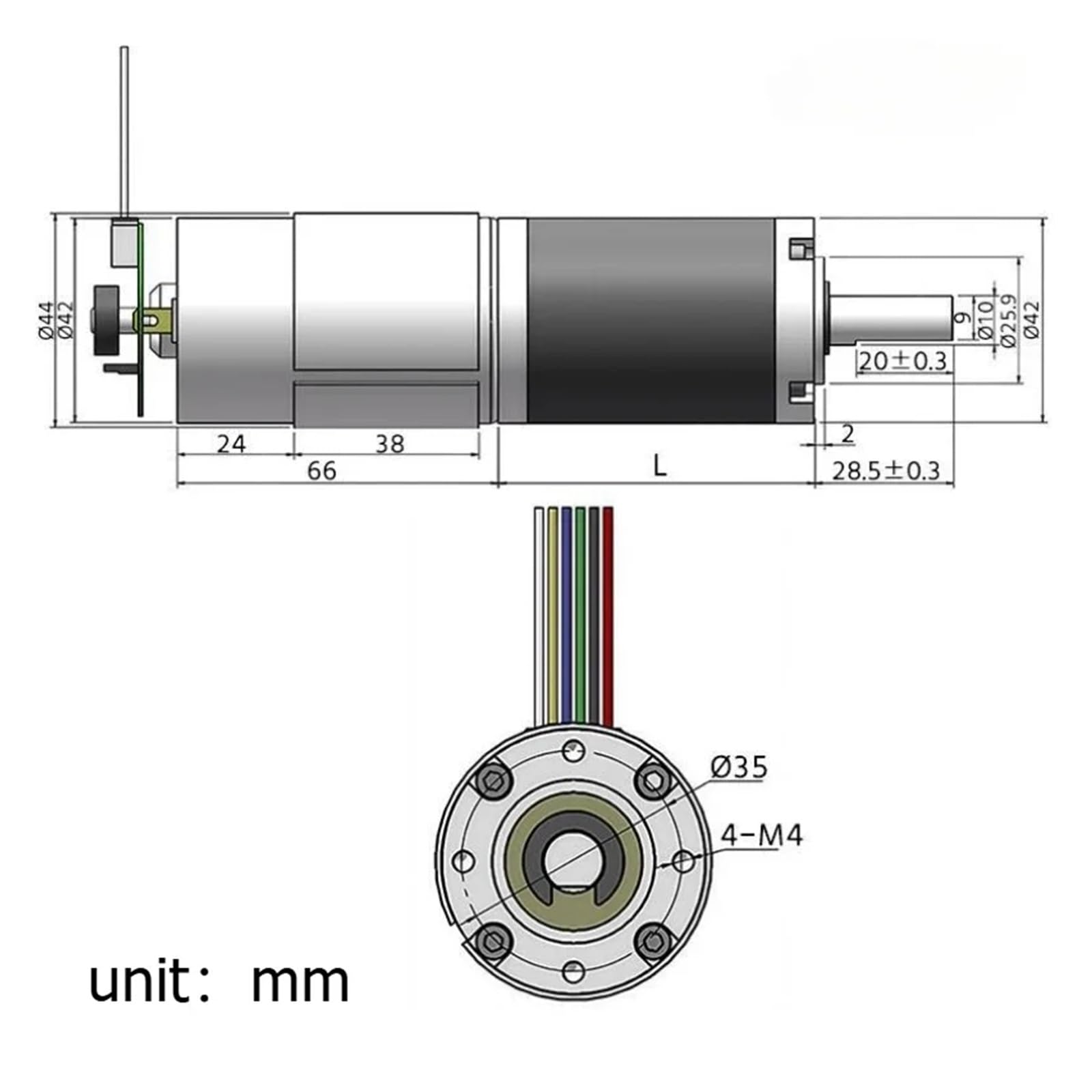 Motoriduttore DC planetario 42-775 con motore elettrico 24V ad ingranaggi silenziosi ad alta potenza Encoder 12V(1621rpm,12V)