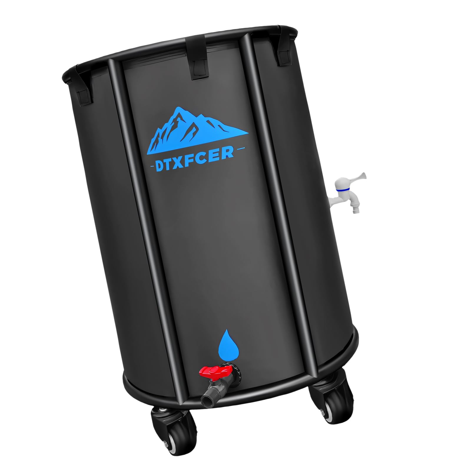Buxuaaaa 30 Gallons 114 Liter Movable 30 Gallon Outdoor Water Tanks With Tap Practical Uv Resistant Rain Cask For Easy Plant Care & Grass Maintenance Large Capacity Rain Drum For Gardening