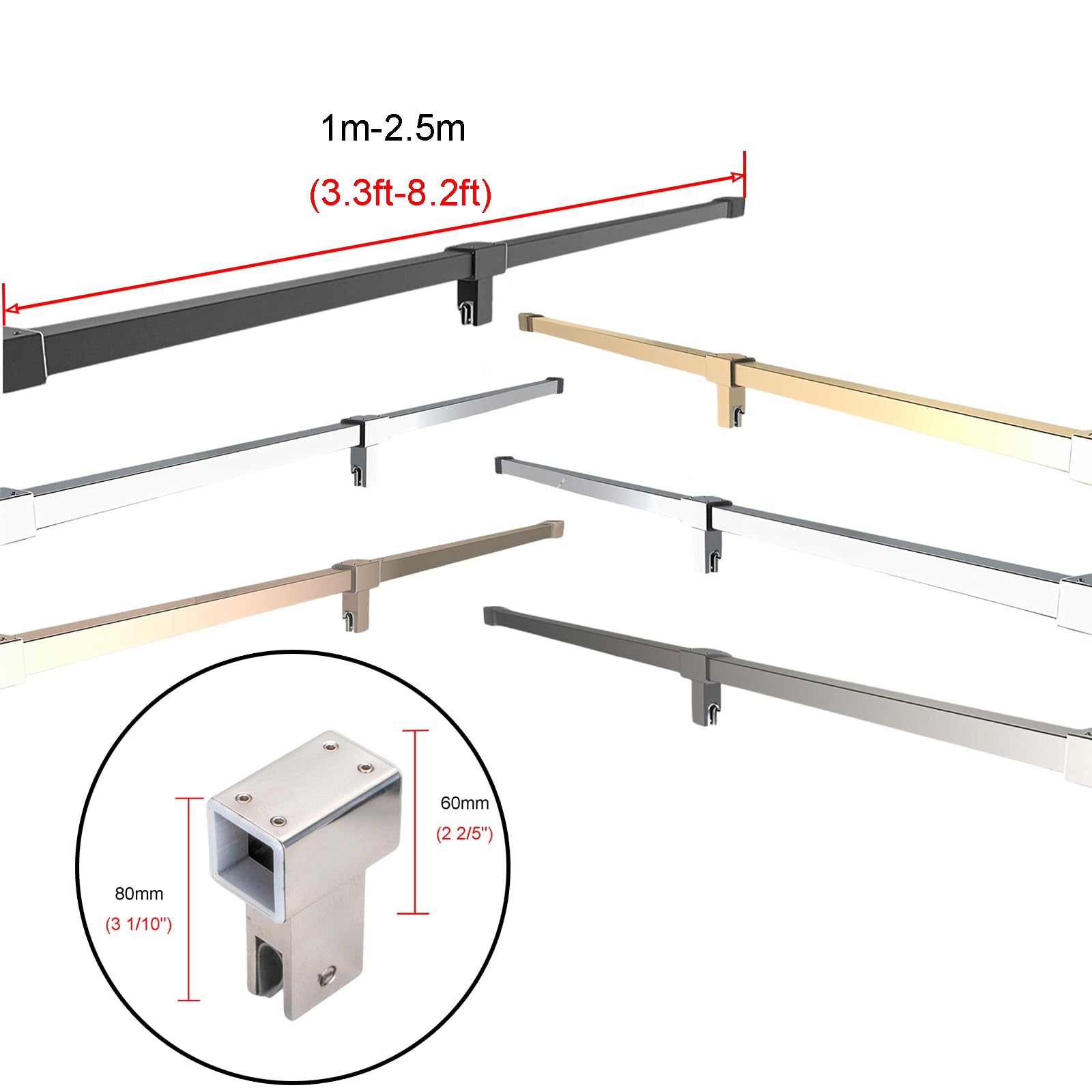 Bezramowy Wspornik Drzwi Prysznicowych Do Szkła O Grubości 8–12 Mm, Stabilizator Szkła Drzwi Prysznicowych Do Szklanych Obudów, Łatwe(Brushed,2m/6.6ft)