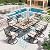 PHI VILLA Patio Dining Set for 6, 7 PCS Outdoor Dining Sets - 1 Rectangle 37x60in Dining Table (1.57" Umbrella Hole) & 6 Swivel Dining Chairs,Metal Patio Furniture for Outdoor Kitchen Lawn and Garden
