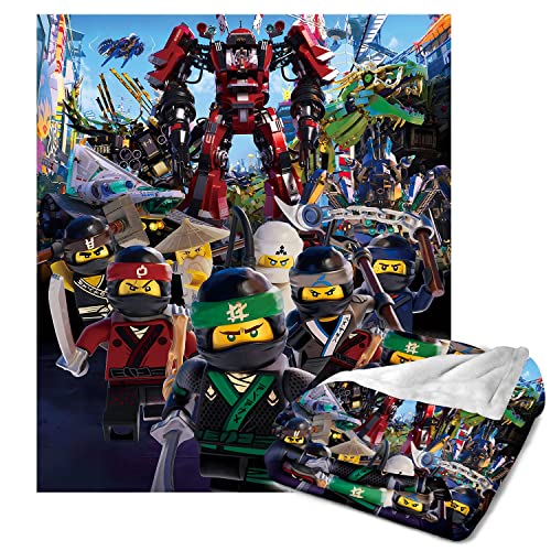 Ninjago Flannel Throw Blanket For Couch And Bed Ninja Theme Plush Fluffy Small Thin Blankets For Summer Travel Throw Blankets Airplane Anime Fuzzy Lightweight For Sofa Kids And Adults Size 59''X51'' #TOP1