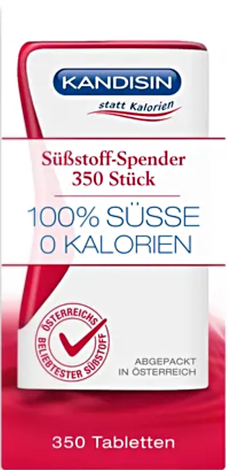 KANDISIN Classic Table Sweetener Dispenser x 350 pcs. - The calorie-free sweetener for coffee, tea and other beverages - Made in Austria
