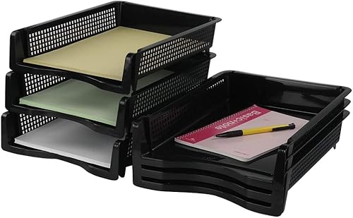 Ggbin - Plateau de bureau à 6 étages en plastique - Noir classique