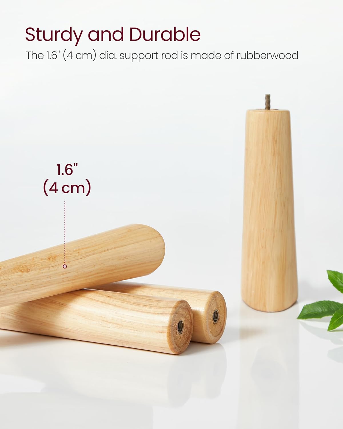 VASAGLE Solid Wood Coat Rack, Free Standing Tree-Shaped Coat Rack with 8 Hooks, 3 Height Options, for Clothes, Hats, Bags, Living Room, Bedroom, Home Office, Cloud White URCR01WT