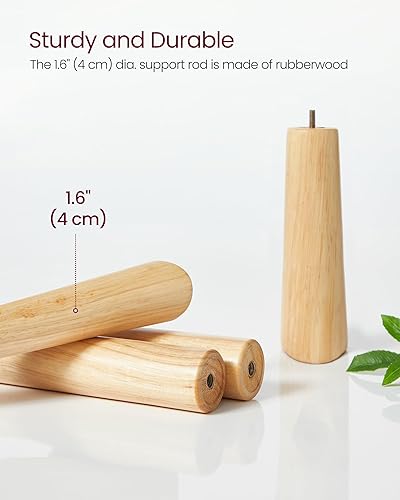 Miniatura 53 de VASAGLE Perchero de madera maciza, perchero en forma de árbol con 8 ganchos, 3 opciones de altura, para ropa, sombreros, bolsos, sala de estar,