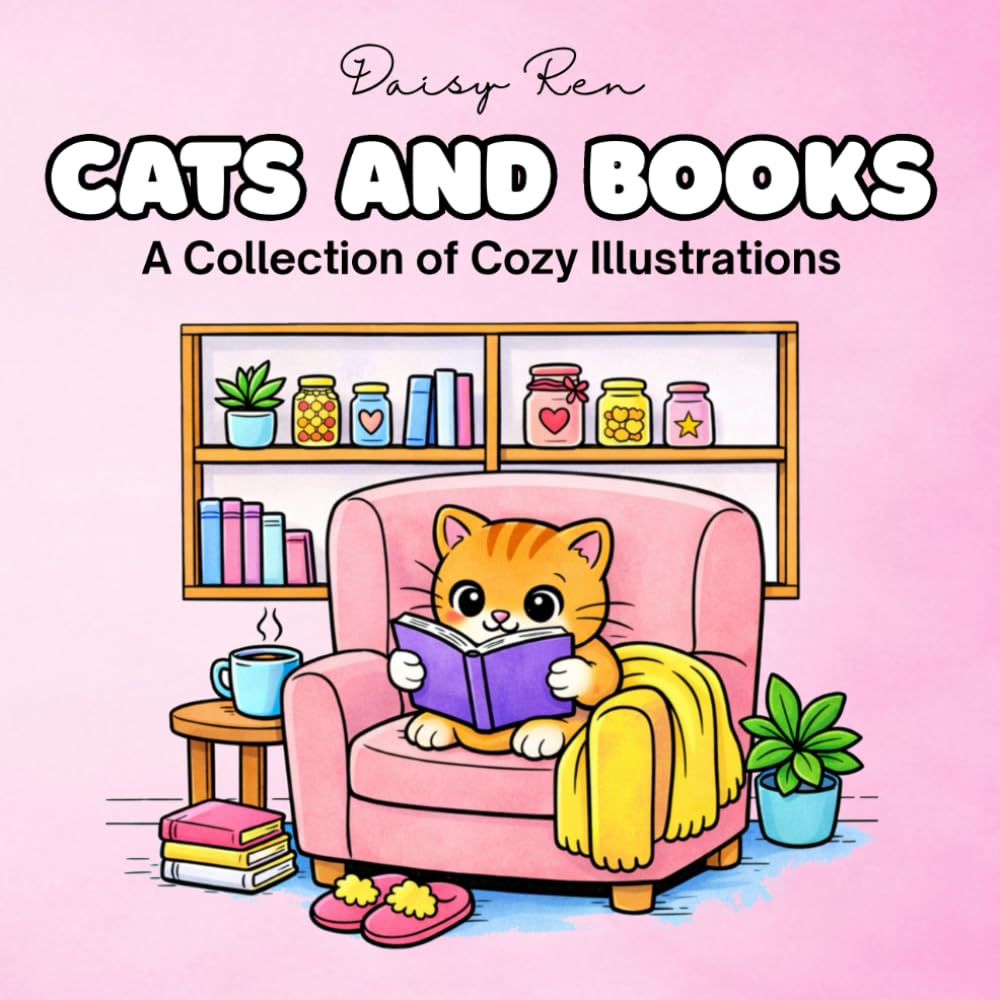 Cats and Books: A Collection of Cozy Illustrations