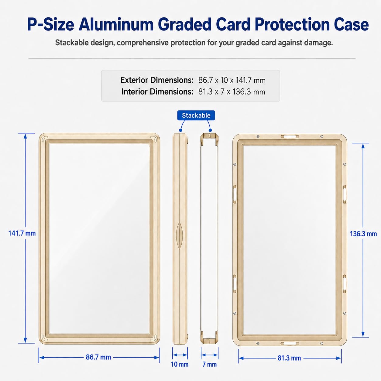 Slab Guard Fits PSA Slab, Magnetic Graded Card Case with UV Glass, Gold : Toys & Games