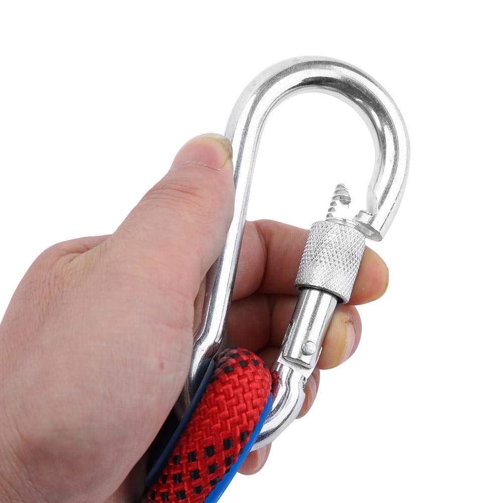 Keenso Paracord, Cordino da 12 mm con moschettone, Accessorio per Corda da Arrampicata(10m) Protezione di Emergenza