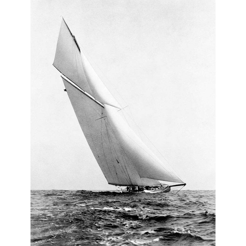 Wee Blue Coo Vintage Photography Transport Ship Yacht Reliance Ocean Sea Sail Art Print Poster Wall Decor 12X16 Inch