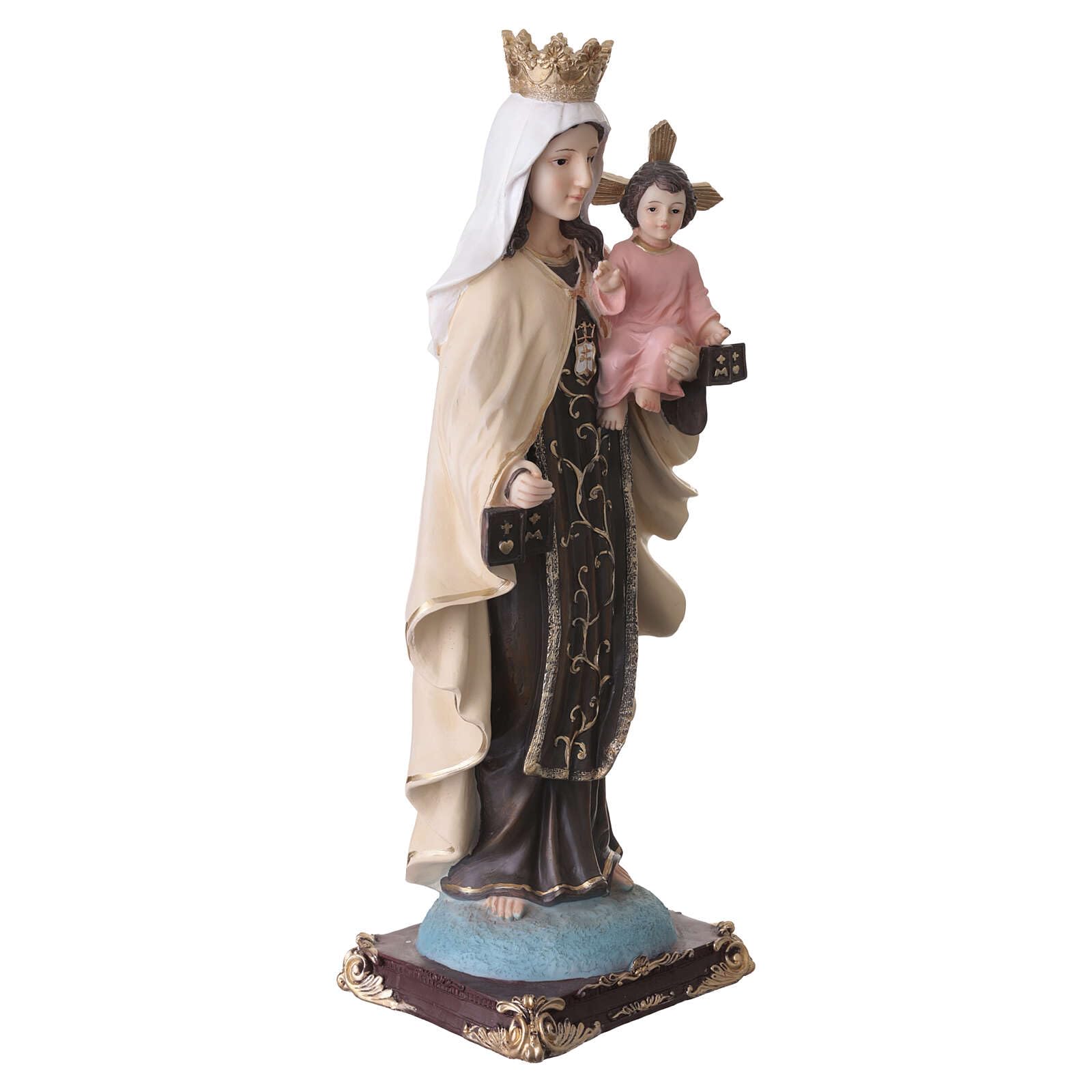 Holyart Statue in resina e PVC: Statua resina dipinta a mano Vergine del Carmelo con scapolari 60 cm