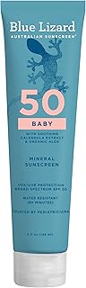Blue Lizard BABY Mineral Sunscreen with Zinc Oxide, SPF 50+, Water Resistant, UVA/UVB Protection with Smart Cap Technology - Fragrance Free, 5 oz. Tube