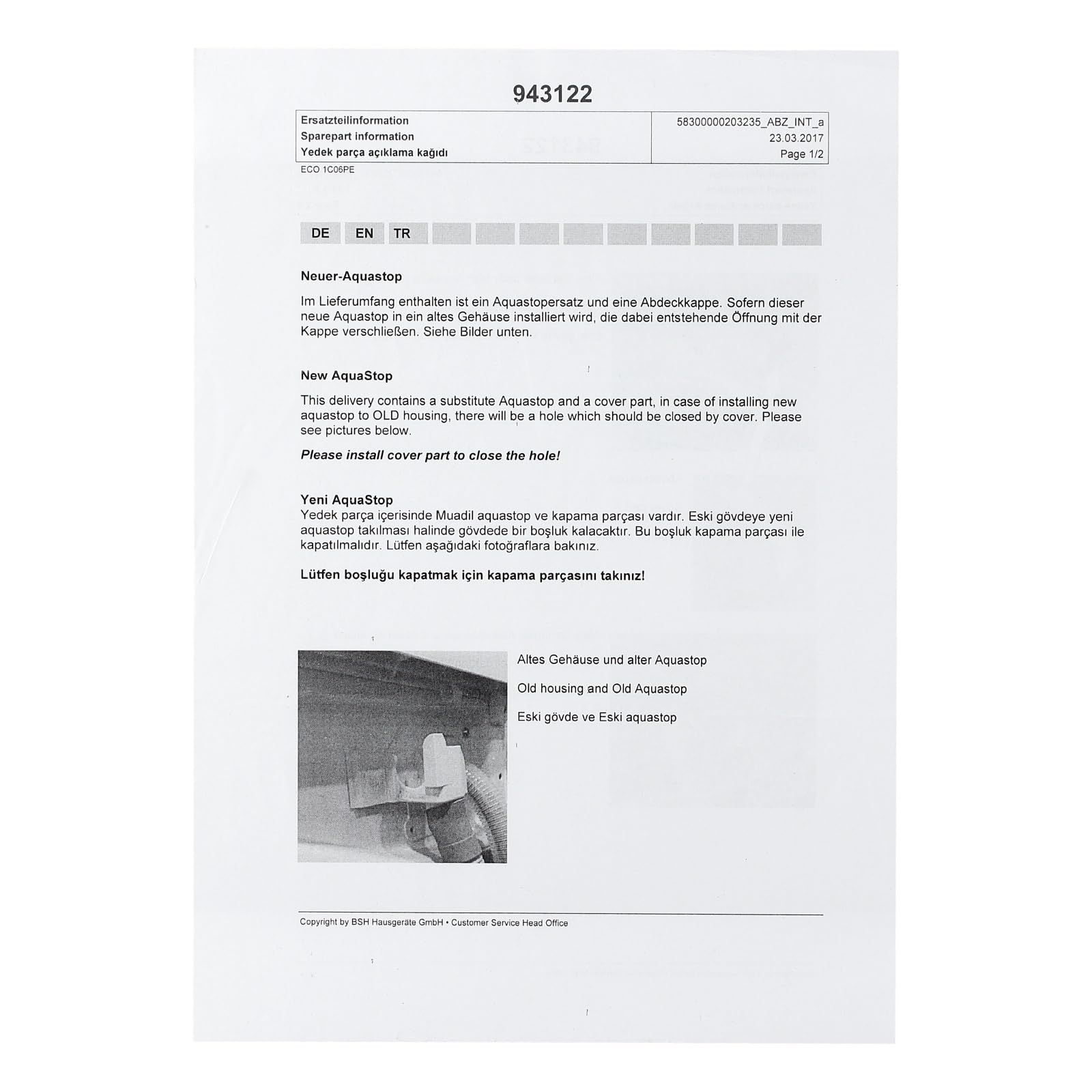 easyPART passend für BOSCH 11020245 Zulaufschlauch Aquastop 1,5m mit | Magnetventil für Waschmaschine, 9000775803, 00748887, 210324, 1672012, 9000544933, 33490082