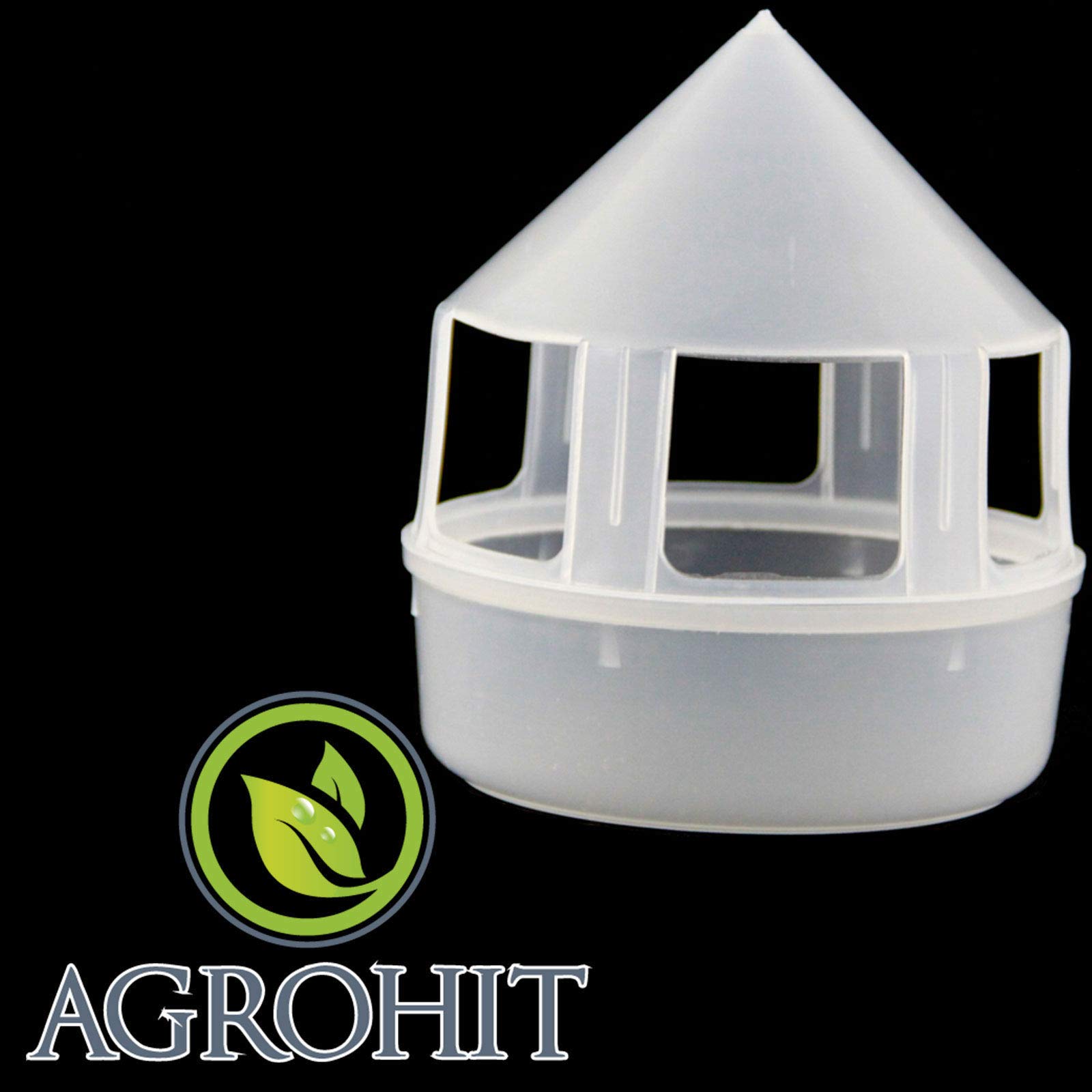AGROHIT Porta Grit e Sali per Colombi 20,5x22,7 cm in Plastica, Per l'alimentazione degli uccelli, in particolare per i piccioni, Feeder, Bottiglia per mangime per uccelli