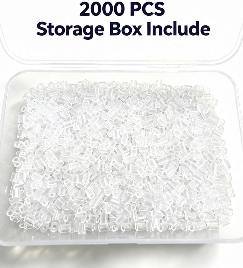 2000Pcs Ultra Clear Fuse Beads - 2.6mm Mini Fuse Beads for Crafts & Bead Bulk Refill