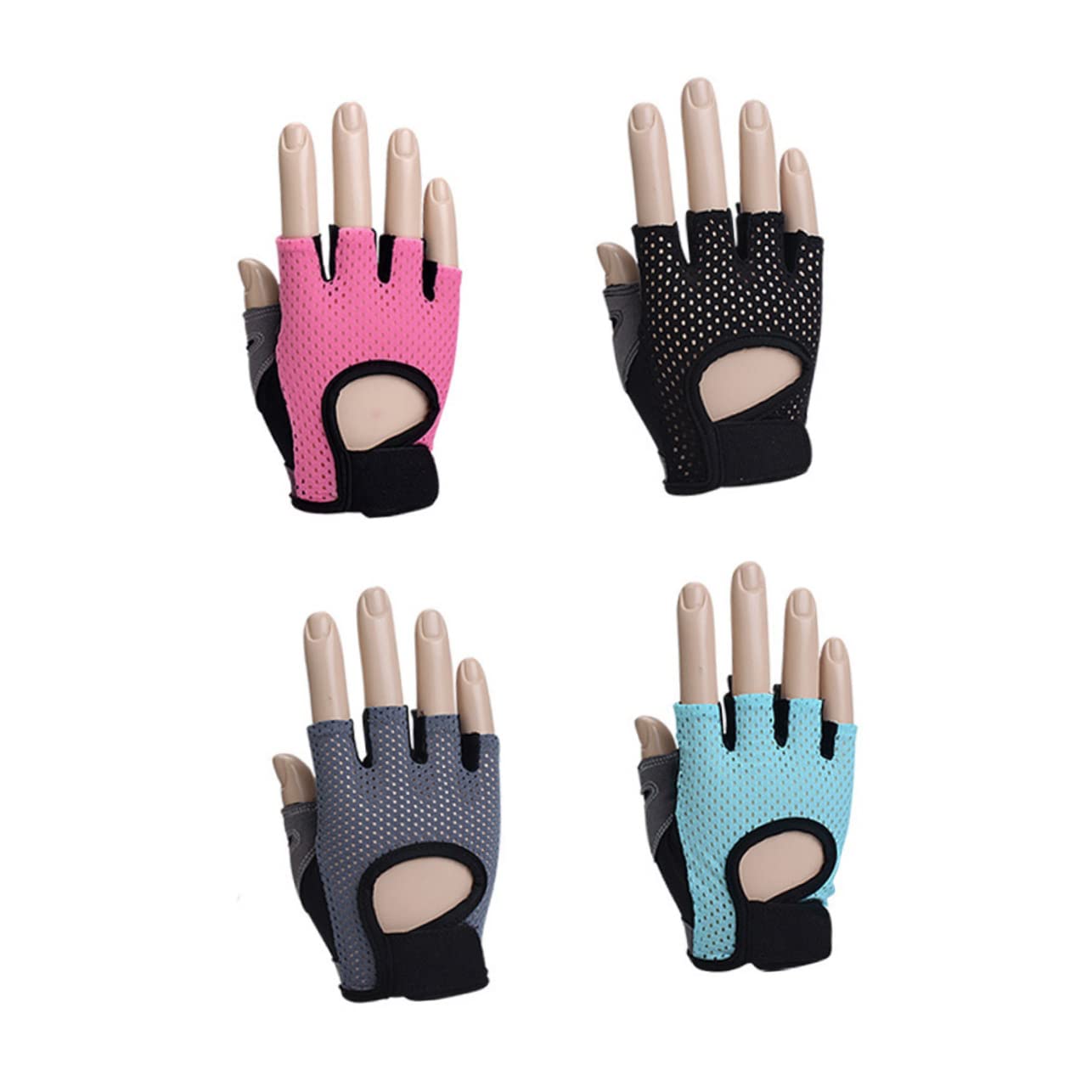 Kisangel 3piezas Guantes De Entrenamiento para Mujeres Guantes De Fitness Dedos Cortos Diseño Antideslizante y Transpirable Protección para Levantamiento De Pesas y Ejercicio Negro Talla