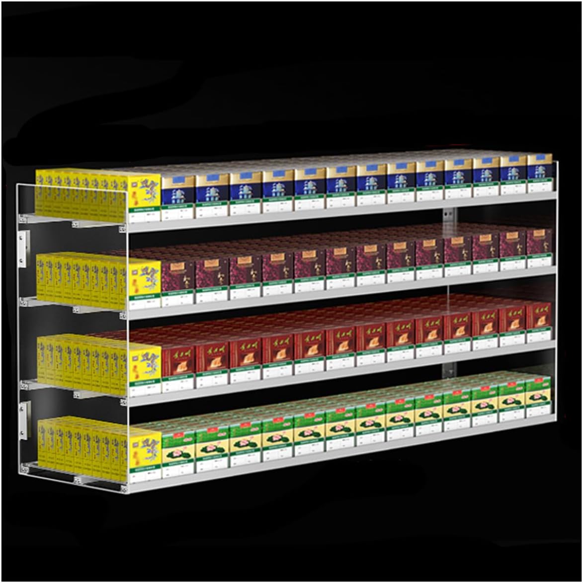Automatic Cigarette Pusher Display Rack, 6 Layers & 5 Columns, Wall Mounted/Counters, Commercial Retail Cigarette Storage Holder, Efficient Showcase for Easy Access