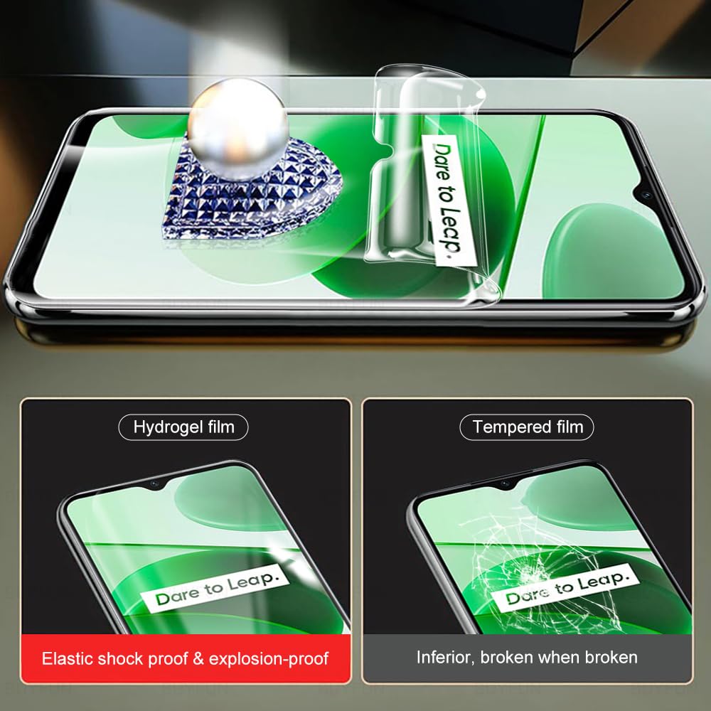 SRSRROP Pellicola Vetro Temperato, [3 Pezzi] Pellicola Protettiva per Realme C55 (6.72), HD Trasparente, Durezza 9H, Anti graffio