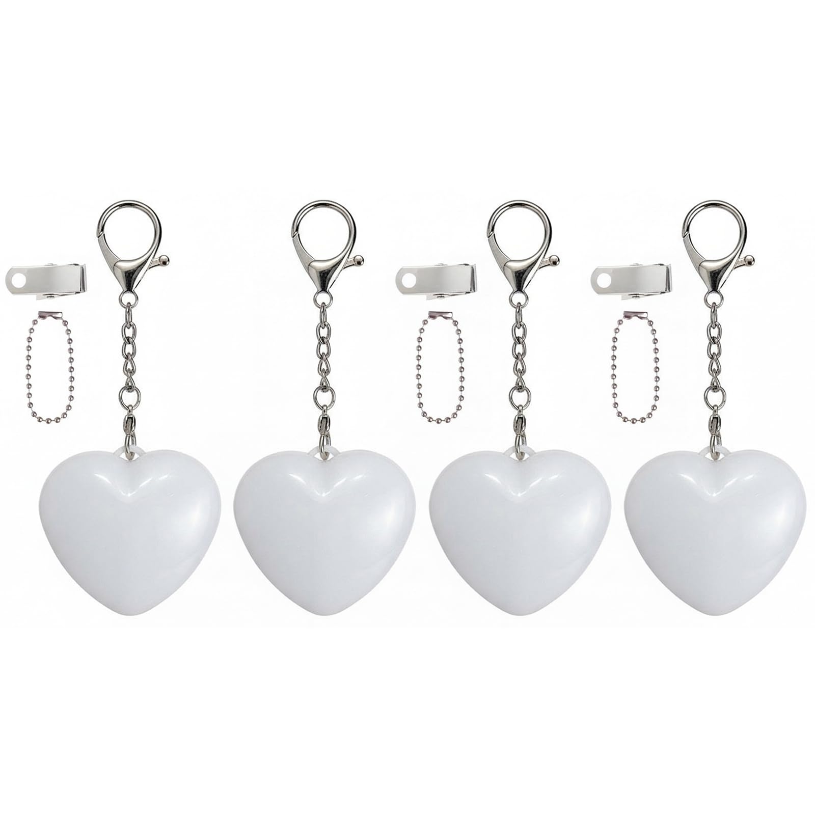 Women's White Heart Shape 4Pcs Purse Light Handbag Lights, Automatic Sensor Touch Activated Led Lamp, Heart Shaped Rechargeable Glow Lights For Bag, Usb Night Light For Handbags & Purses, Gift For Girls