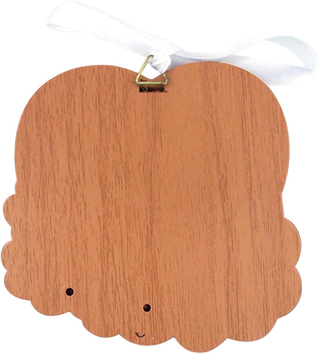 Needzo Bless This Baby with Guardian Angels Hanging Wooden Crib Medal with Prayer Card, 3 3/4 Inch
