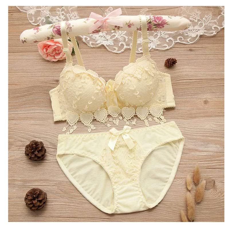 Image of Brachy Women Elegant Lace Push Up Bra Panty Set Bridal Set Underwired Lingerie Set for Women Solid Padded Set Honeymoon Bikini Set
