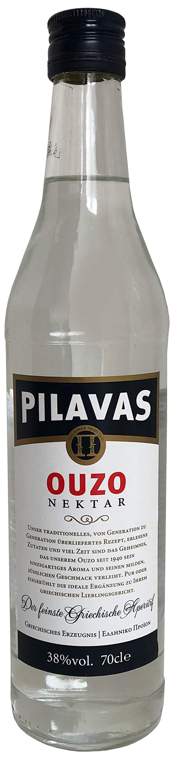 Pilavas Ouzo Nektar 38% Vol. (11 X 0,7l + 250 ml Olivenöl "Salvadori")