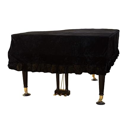 ESYUEL Pleuche Grand Piano Cover Bordered Dust Protective Cover Cloth 78.75x 59 x 18.9in