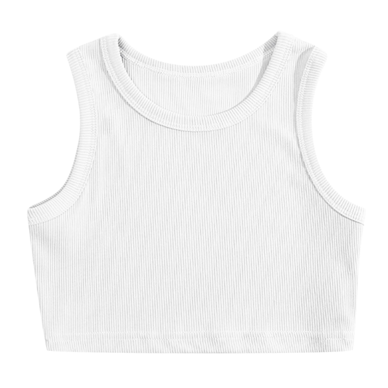 Camiseta sin Mangas para niños y niñas, Top Corto sin Mangas con Espalda Cruzada, Top Deportivo para Baile, Ropa de Baile para Ballet y Gimnasia