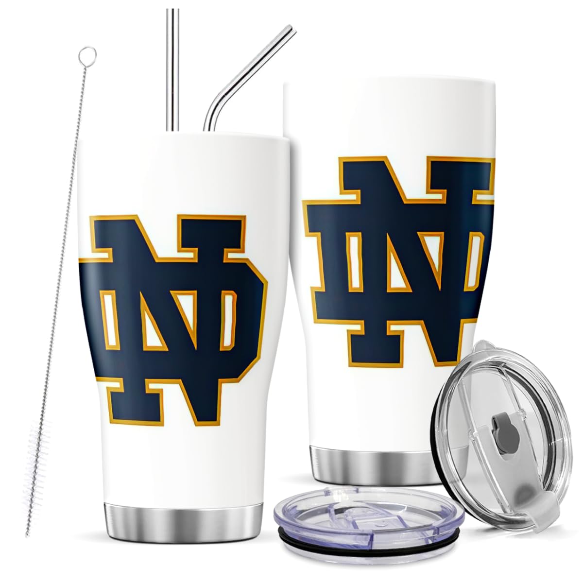 Tumbler 30 Oz Notre Stainless Dame Insulated Nd Steel with Lid and Straw Coffee