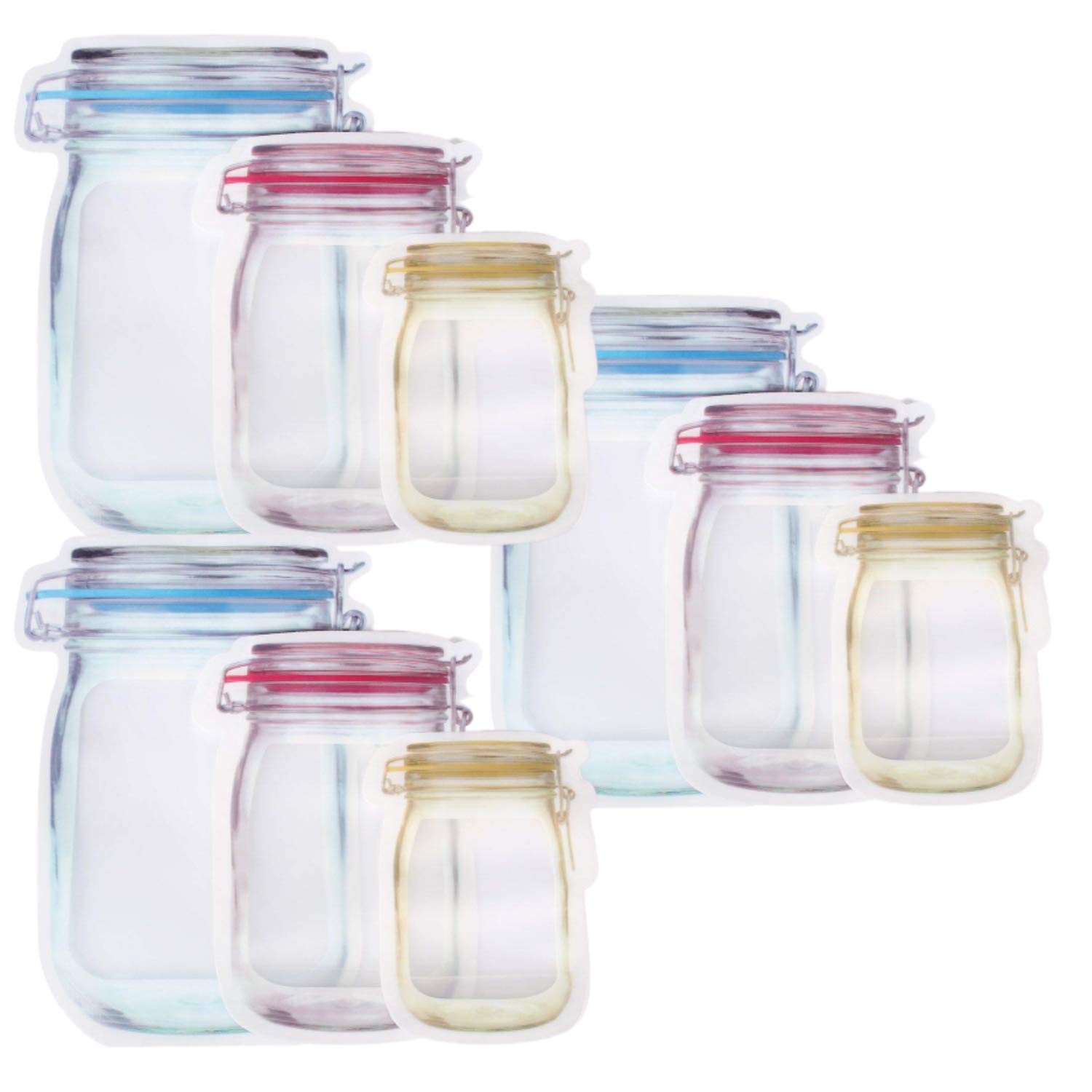 Shop Stoppers | Zipper Transparent Storage Bag for Packing Dry Fruits, Nuts, Snacks, Powder Substances | Food Graded, Ziplock, Reusable, Air Tight - 3 Sizes (3 Small, 3 Medium & 3 Big)