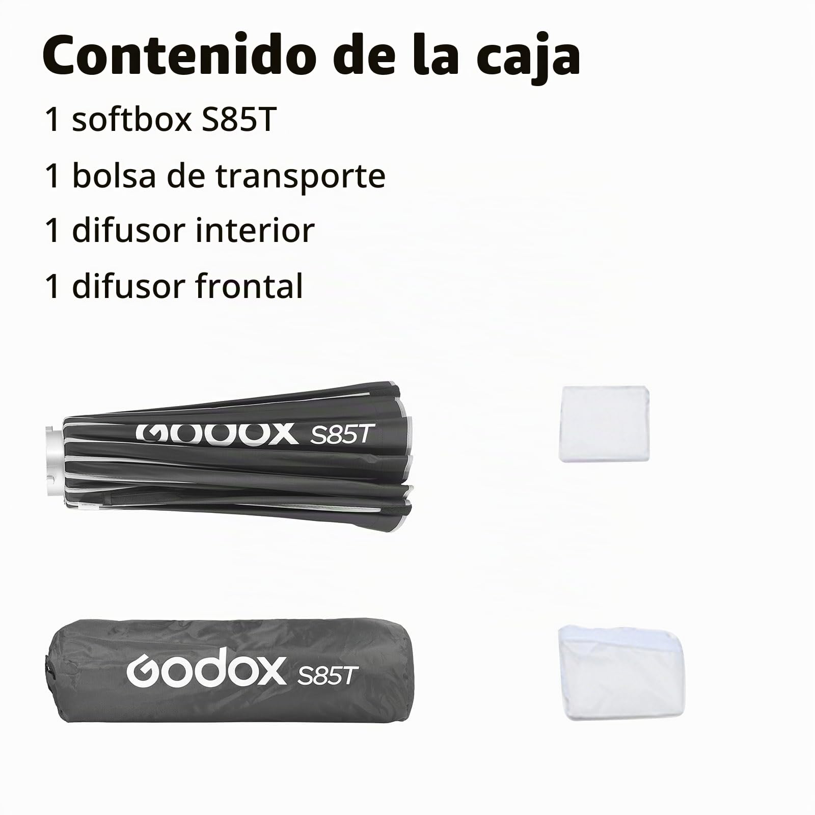 Godox S85T 33.5 pulgadas/85 cm Softbox de Paraguas de liberación rápida con Bolsa de Transporte, con Montura Bowens para Flash de Estudio y Exteriores para AD400Pro AD600BMII AD600Pro S2 | con Bolsa de Transporte, con Montura Bowens para Flash de Estudio