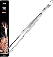 iNeibo Pince Cuisine Pince Barbecue Pince Cuisine INOX Premium Pincettes Cuisinier Pince du chef Utilisée comme Pince a Dresser Pince à Friture Pince Saucisse 1PC Pince Fine 30 cm Ronde