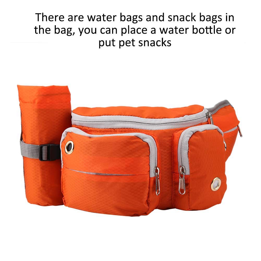 Cyrank Dog Treat Pouch Bag for Walking Training Dog Walking Fanny Pack Training Treat Pouch Belt Bag Easily for Walking with Dogs(orange) - Image 4