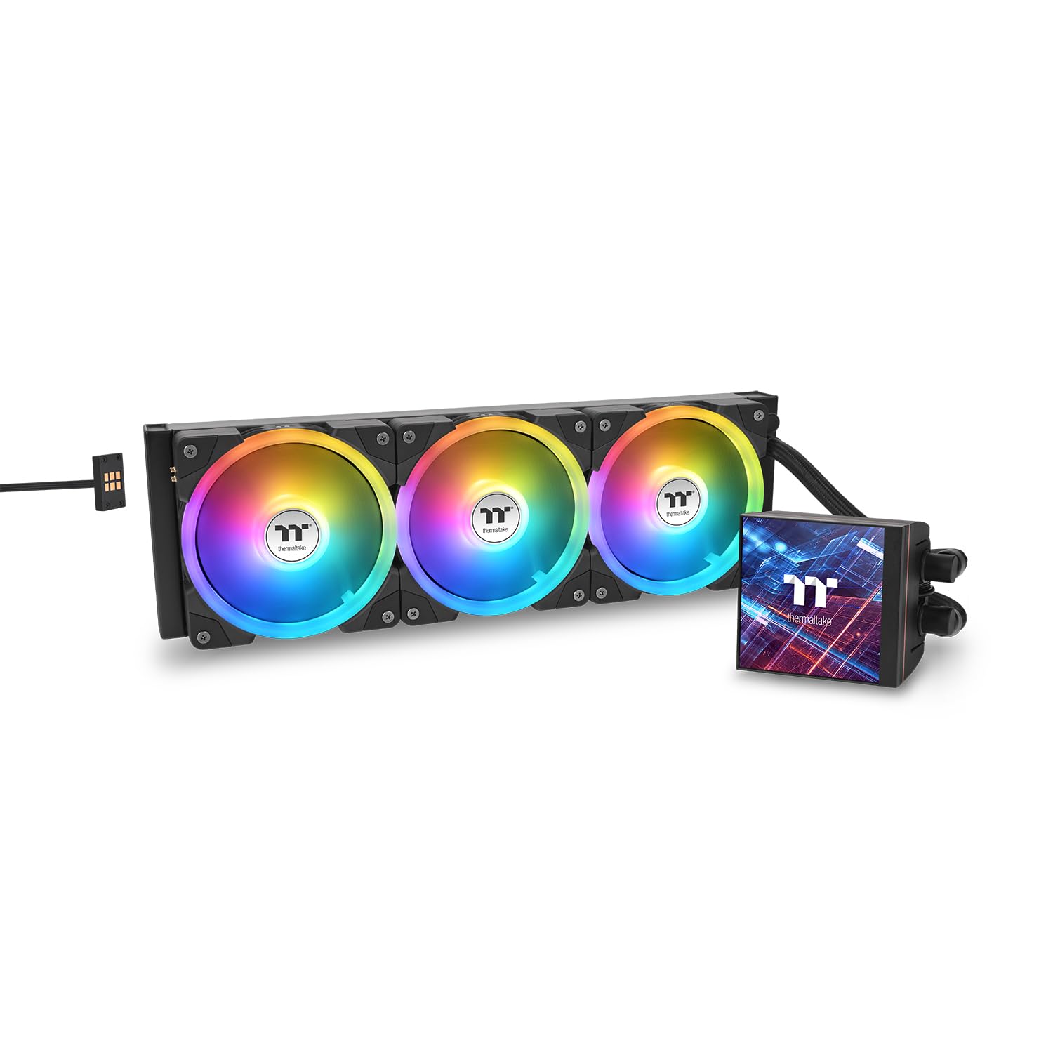 MagFloe CL-W432-PL12SW-A Refroidisseur liquide pour processeur/compatible Intel et AMD/3 x 120 mm 500~2000 tr/min SWAFAN EX/radiateur 360 mm/MagForce 2.0/4.9" carré LCD/pales de ventilateur