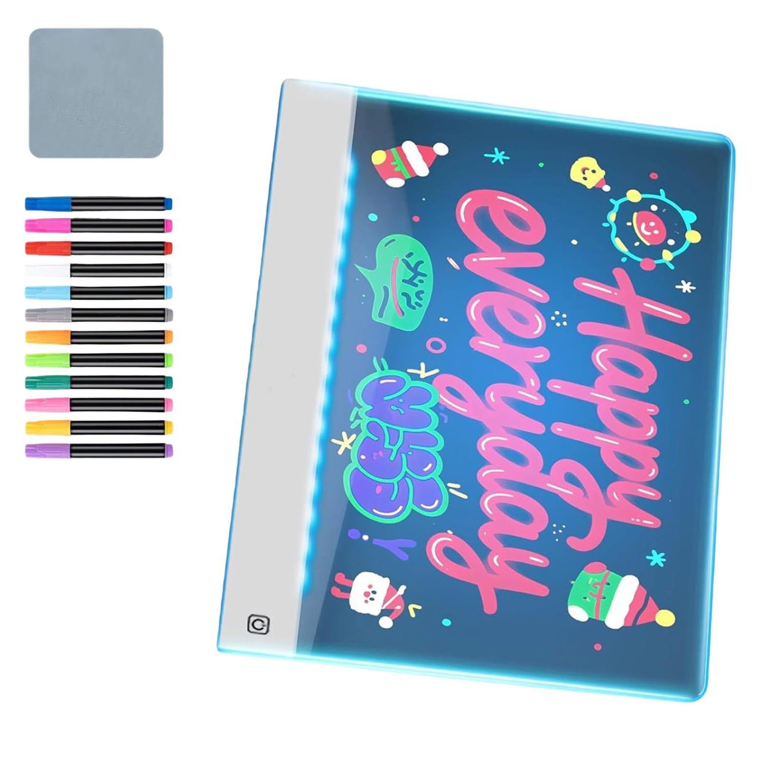 Ljmyy Rechargeable Drawing Board With 7 Color Light Display Clear Panel For Creative Play And Learning